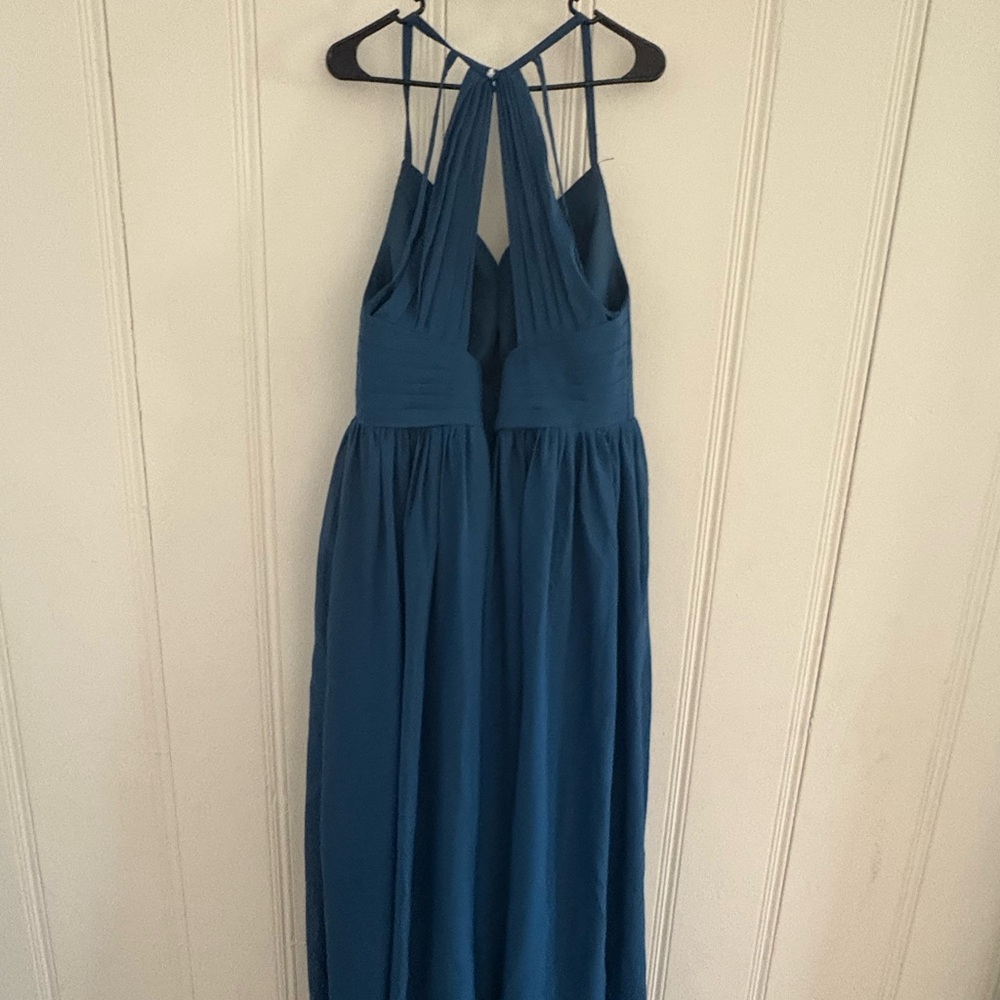 Blue Halter Backless Sundress for Weddings